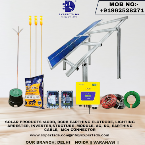 EXPERT'S DS showroom display featuring earthing kits, distribution boxes and panel meters